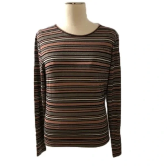 AÉROPOSTALE Long Sleeve Metallic Stripe Tee - Picture 2 of 4